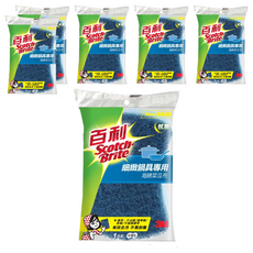 3M 海綿菜瓜布 細緻鍋具好握型 藍色, 6包, 1片