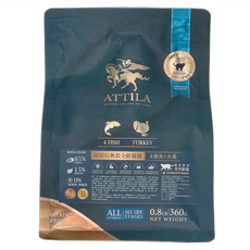 ATTILA 阿提拉 無穀全齡貓糧, 4種魚 + 火雞, 360g, 1袋