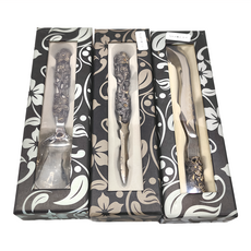 PUSH! 立體雕花三件組, 不鏽鋼合金茶具套裝, T13-4, 1組