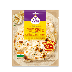 T Asia KITCHEN 烤大蒜烤餅 8片, 200g, 1包