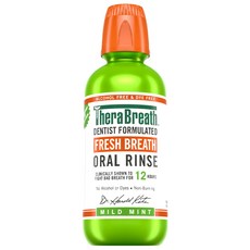 TheraBreath 漱口水 溫和薄荷, 清新口氣長達12小時，無酒精, 473ml, 1瓶