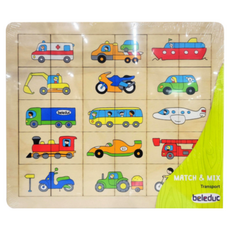 beleduc 組合搭配拼圖 交通工具, 1組, 20片