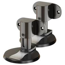 導線駭客 靜音免打孔磁吸防撞鋅合金隱形門檔 霧黑, 2個