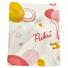 PUKU 藍色企鵝 舒棉輕柔包巾，尺寸約72x72cm，台灣製造, 粉