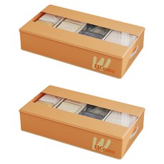 小麥購物 可折疊沙發床底收納盒 L2371, 橙色, 2個