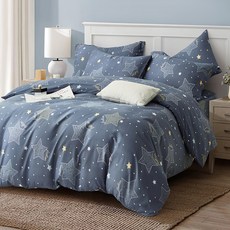 J-bedtime 床寢時光 台灣製絲柔棉雙人被套 雙人尺寸, D(210 x 180cm), 滿天星夜