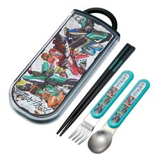 Skater AG抗菌三合一餐具組, 筷子 + 叉子 + 湯匙 + 筷盒, 新幹線變形機器人, 1套