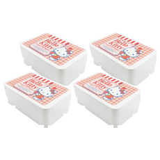 收納王妃 三麗鷗 濕紙巾盒, 凱蒂貓格紋, 4個