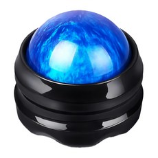 AHOYE 滾珠式按摩球, 360度旋轉, 深層肌肉按摩, 輕巧便攜, 1個, 黑藍色