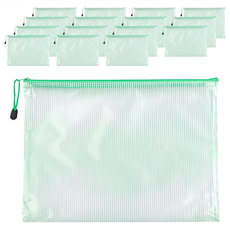 咪咪購物 防水拉鍊資料袋 B8, 顏色隨機, 16個