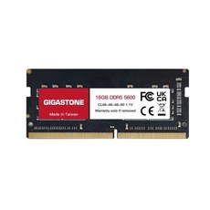 GIGASTONE 立達 DDR5 SODIMM 5600MHz 筆記型記憶體 16GB, 1個, RMGI-381577-1
