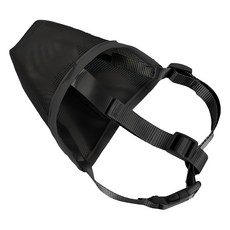 犬用口罩 透氣網眼可調節防咬防叫, 黑色, 1個