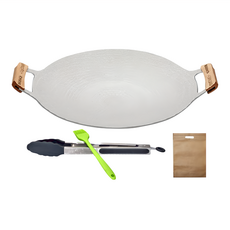 HONDONI 電磁爐適用新款韓式麥飯石烤盤，附BBQ全配Set，含防燙夾子+收納袋+燒烤小毛刷, 1組, 34cm