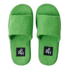 Room&Home 毛巾布開放式室內拖鞋, 綠色, 1雙