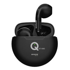 aiwa 愛華 真無線藍牙耳機 AT-X80Q 藍牙5.1 IPX4防水等級, 黑色