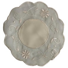 J&N 刺繡桌墊 100%聚酯纖維, 20 x 20cm, 芙蓉, 2個