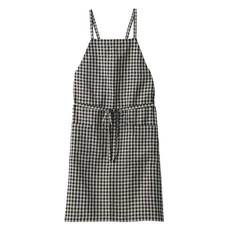 MUJI 無印良品 麻平織 交叉肩掛式圍裙, 格子花紋, 1件