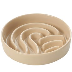 PEHOM 慢食陶瓷碗/浪(杏)m 減緩進食速度 預防消化不良, 1入