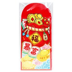 bebehome 立體耳朵造型創意新年紅包袋-財神報喜, 6入