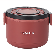 OMG 304不鏽鋼保溫防燙便當盒 單層午餐盒飯盒 大容量 1L, 紅色, 1個