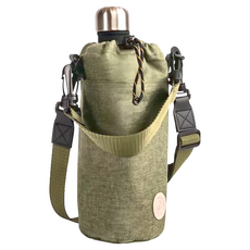 sagaform 野餐保冷水壺背袋 環保材質 23 x 10 x 10cm 100g, 軍綠色, 1.2L