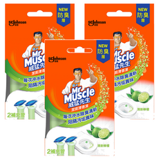 威猛先生 潔廁清香凍補充管, 阻隔髒汙臭味, 清新檸檬, 76g, 3盒