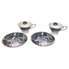 Royal Duke 莫內油畫系列 骨瓷咖啡對杯 草地上的午餐 200ml, 1組