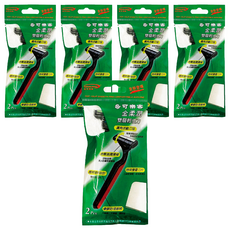 多可樂客 金柔潤 雙層輕便刀 廣角活動刀頭 特殊雙層刀片, 2支, 5包