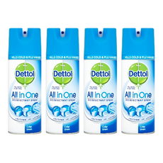 Dettol 滴露 全效噴霧劑 清爽亞麻, 可殺滅99.9%病毒及細菌, 400ml, 4瓶
