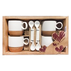 TATUNG 大同磁器 咖啡杯 8件組 含湯匙 圓弧, 1組, 白色