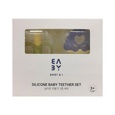 BABY&I 造型矽膠固齒器套裝 箱鴞款 適用年齡3個月以上, 固齒器 + 收納盒, 葡萄款 + 玉米款, 1組