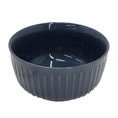 Homely Zakka 北歐創意輕奢風立體豎條紋陶瓷餐具 圓形麵碗 16cm, 灰藍色, 1個