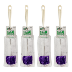 金獎 CoCo 刷得淨 雙效洗杯刷 瓶刷 長瓶刷 4.5x28cm, Multi-color, 4個