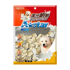 A star 潔牙嚼嚼骨結 幫助口腔保健 去除口腔異味 美味又補鈣 M尺寸 小包裝隨身攜帶, 牛奶, 300g, 1包