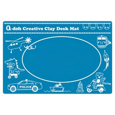 Q-doh 黏土創作桌墊, TPE材質安全無毒, 雙面設計一板多用途, 厚0.2 x 30 x 45cm, 正藍色