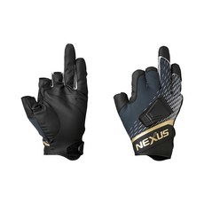 SHIMANO GL-112V 防風3指出手套 821928, 黑色, 1雙