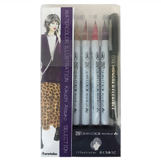 Kuretake 吳竹 x 菊池敦子 水彩插畫 Zig Clean Color Real Brush, 1組, 102 x 193 x 16mm