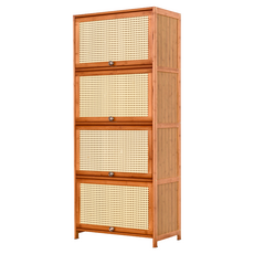 dayneeds 日需百備 竹編風 楠竹木質四格櫃 小款, SBL2220060