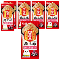 INABA CIAO 啾嚕 豪華三昧餐包, 蟹肉, 180g, 6袋