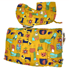 我家寶貝 嬰幼兒純棉防驚跳豆豆絨睡袋, 加厚新生兒抱被含保暖披肩, 80*46cm, 黃色派對