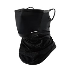 AREX SPORT 高爾夫防曬開口面罩冰絲網眼護臉遮頸脖圍 可掛耳 AS-3489 深夜黑, 均碼(36 x 24cm), 1個