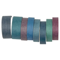 Songdao 和紙膠帶 10mm 6卷 15mm 2卷, 藏藍, 1組