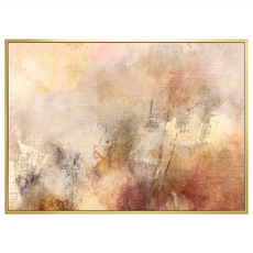 Boluo 菠蘿選畫所 抽象絲絨掛畫 (40 x 30cm) 金色畫框，提升居家藝術氣息, 金色