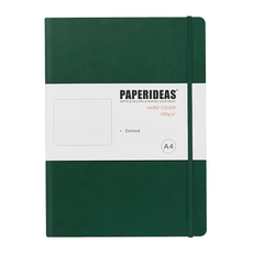 PAPERIDEAS 硬皮筆記本 A4尺寸 100g/m² 96張/192頁, 方格聖誕綠色, 1本