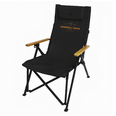 KZM OUTDOOR 素面木手把四段可調折疊椅 65 x 61 x 95cm 4.8kg, 黑色, 1個