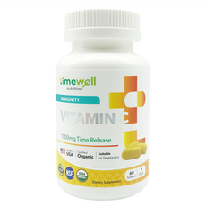 timewell 時光安好 高單位緩釋型維生素C 1000mg 增強免疫力 促進膠原蛋白形成, 60錠, 1罐