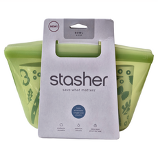 stasher 碗形矽膠密封袋 綠色 946ml, M, 1個, 1組