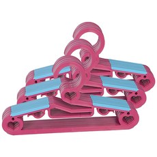 愛心防滑兒童衣架, 30個, 粉色