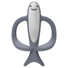 英國 Matchstick Monkey 咬咬猴牙刷固齒器 鯊魚嘟嘟 - 食用級矽膠, BioCote抗菌, 防卡喉, 1入, 3個月以上