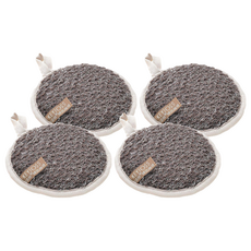 KEYTOSS 詰朵斯 S.Cafe環保咖啡紗 沐浴海棉圓滾邊 14cm 圓餅型, 深灰色, 4個, 1入